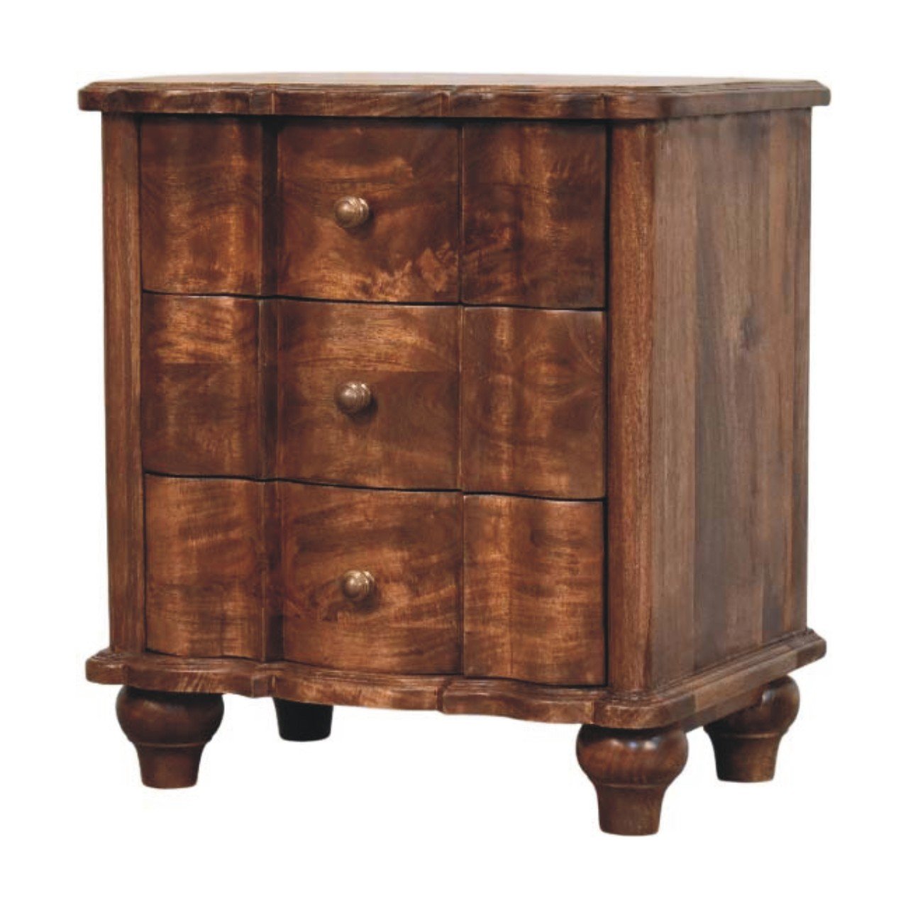 Szafka nocna z litego drewna mango – 55 cm — model IN4087