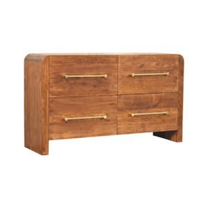 Komoda z drewna o dębowym charakterze – dębowa, 120 cm