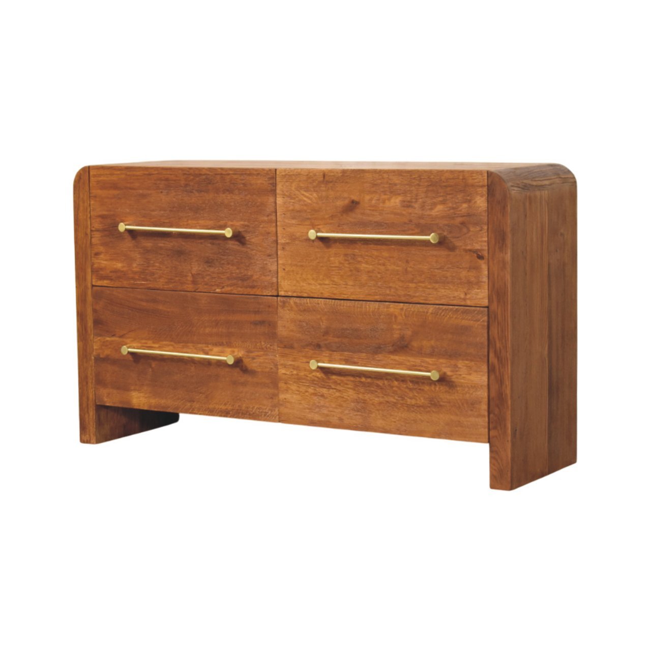 Komoda z drewna o dębowym charakterze – dębowa, 120 cm - obrazek 2