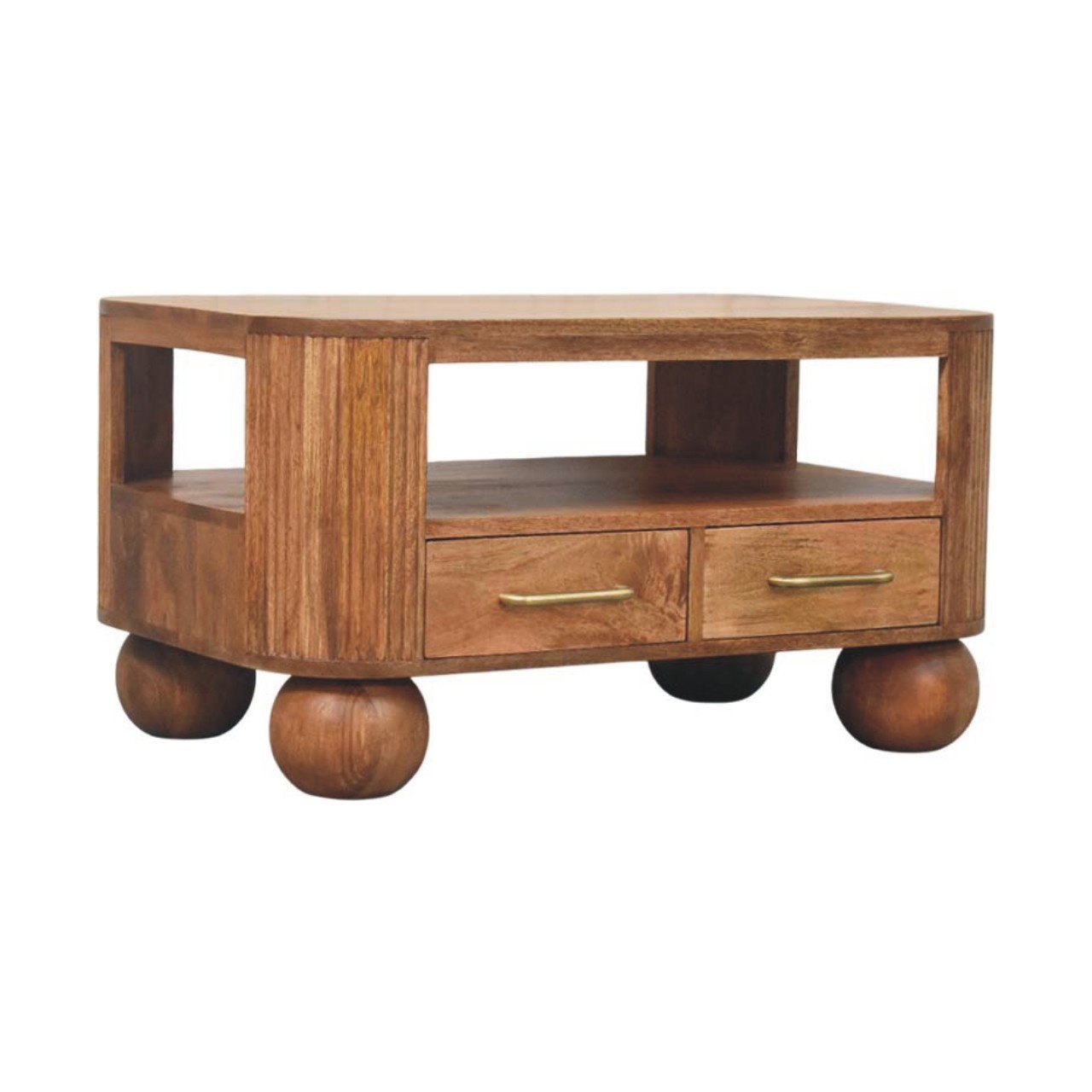 Stolik kawowy z litego drewna mango – 85 cm — model IN4099