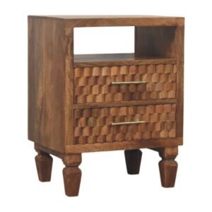 Szafka nocna z litego drewna mango – naturalna, 45 cm — model IN4105