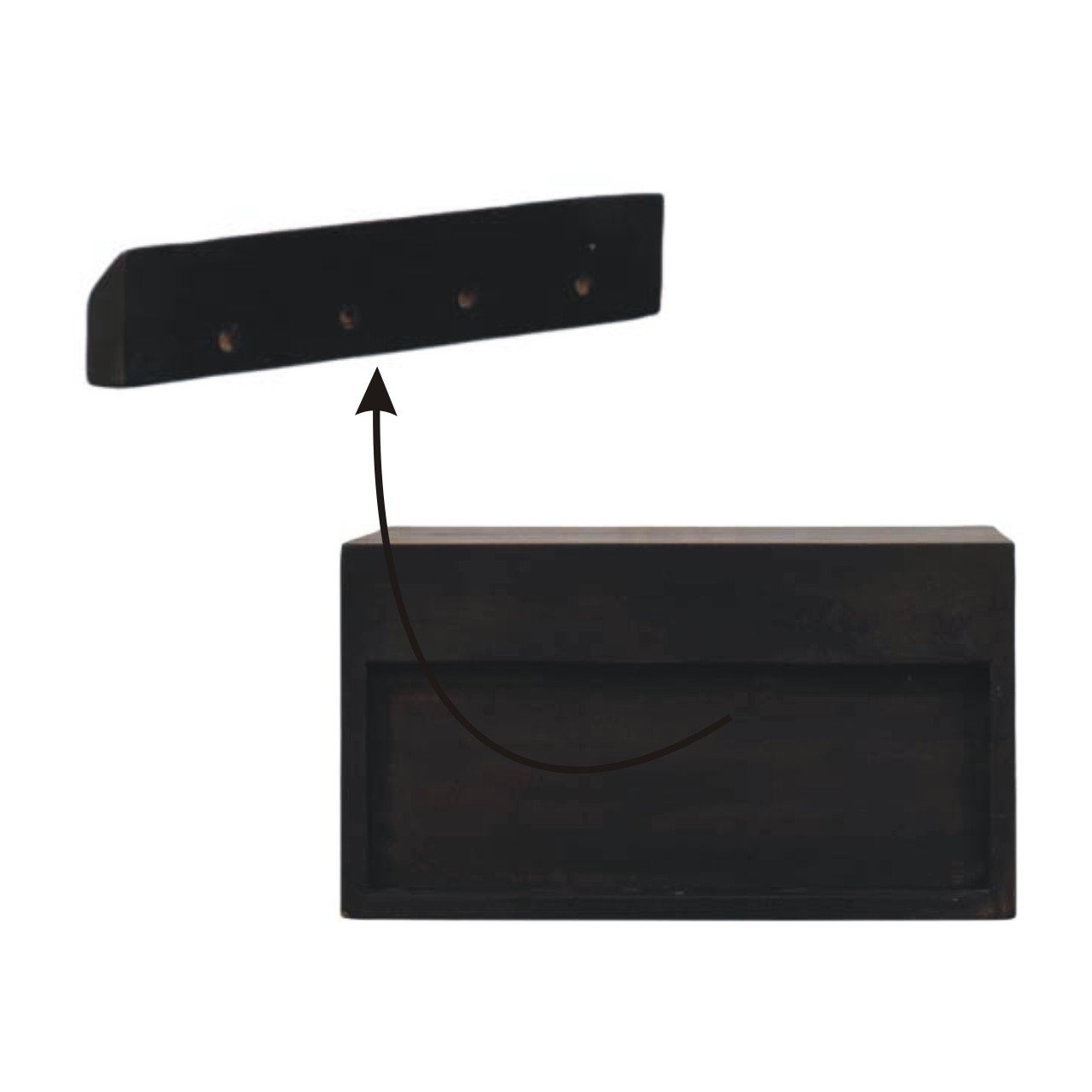 Szafka nocna z litego drewna mango – 45 cm — model IN4108 - obrazek 7