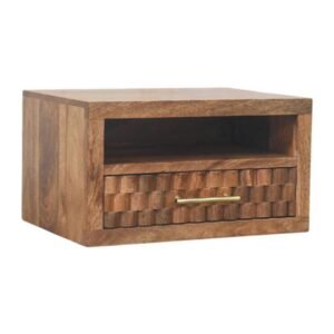 Szafka nocna z litego drewna mango – naturalna, 45 cm — model IN4109