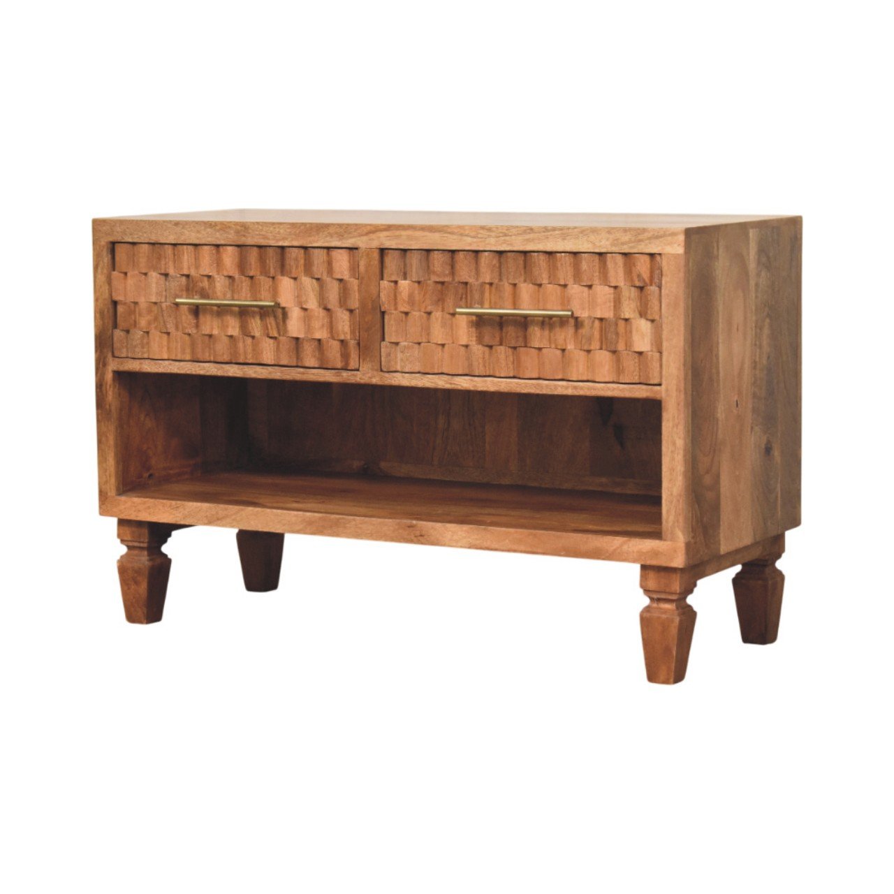 Szafka z litego drewna mango – naturalna, 87 cm