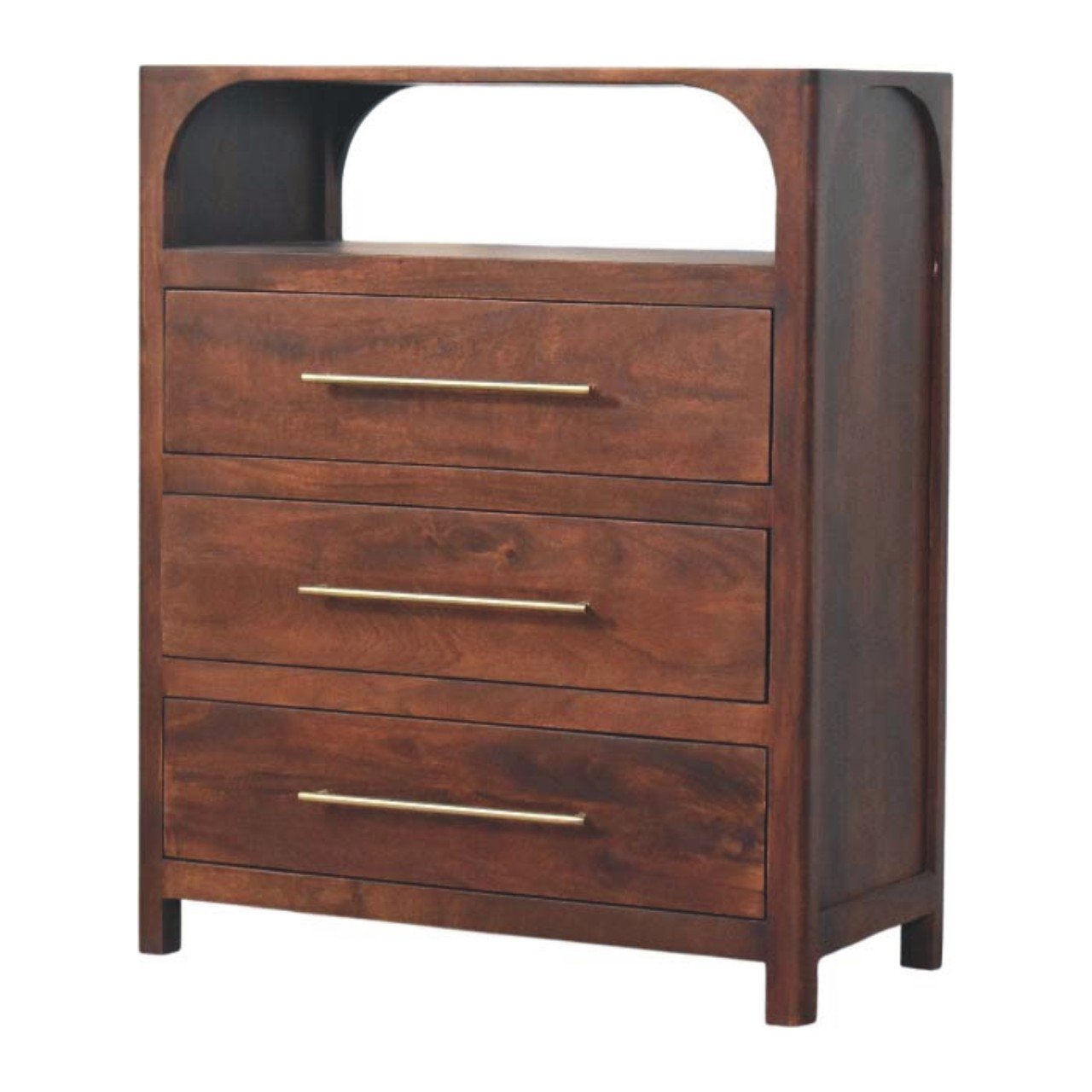 Komoda z litego drewna mango – naturalna, 75 cm — model IN4112