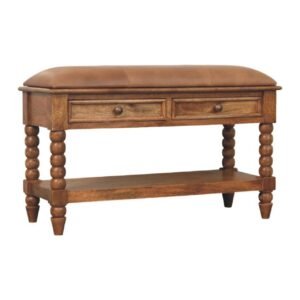 Ławka z litego drewna mango – 90 cm — model IN4119