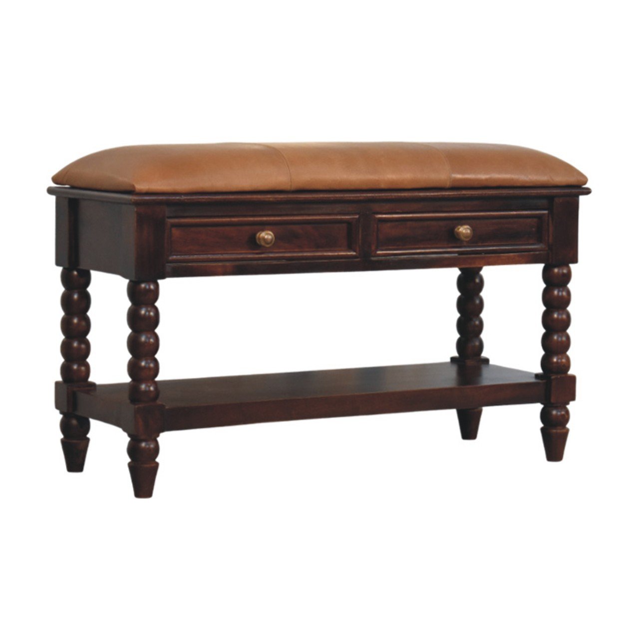 Ławka z litego drewna mango – 90 cm — model IN4128 - Image 2