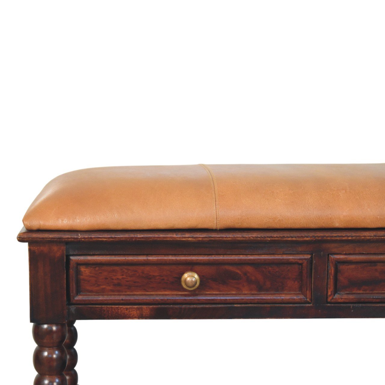 Ławka z litego drewna mango – 90 cm — model IN4128 - Image 3