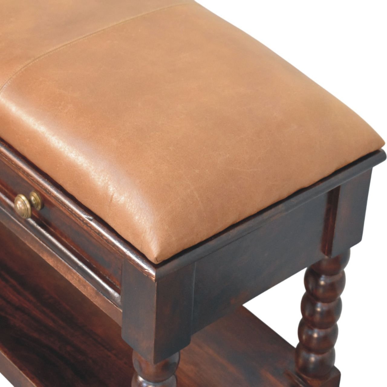 Ławka z litego drewna mango – 90 cm — model IN4128 - Image 4