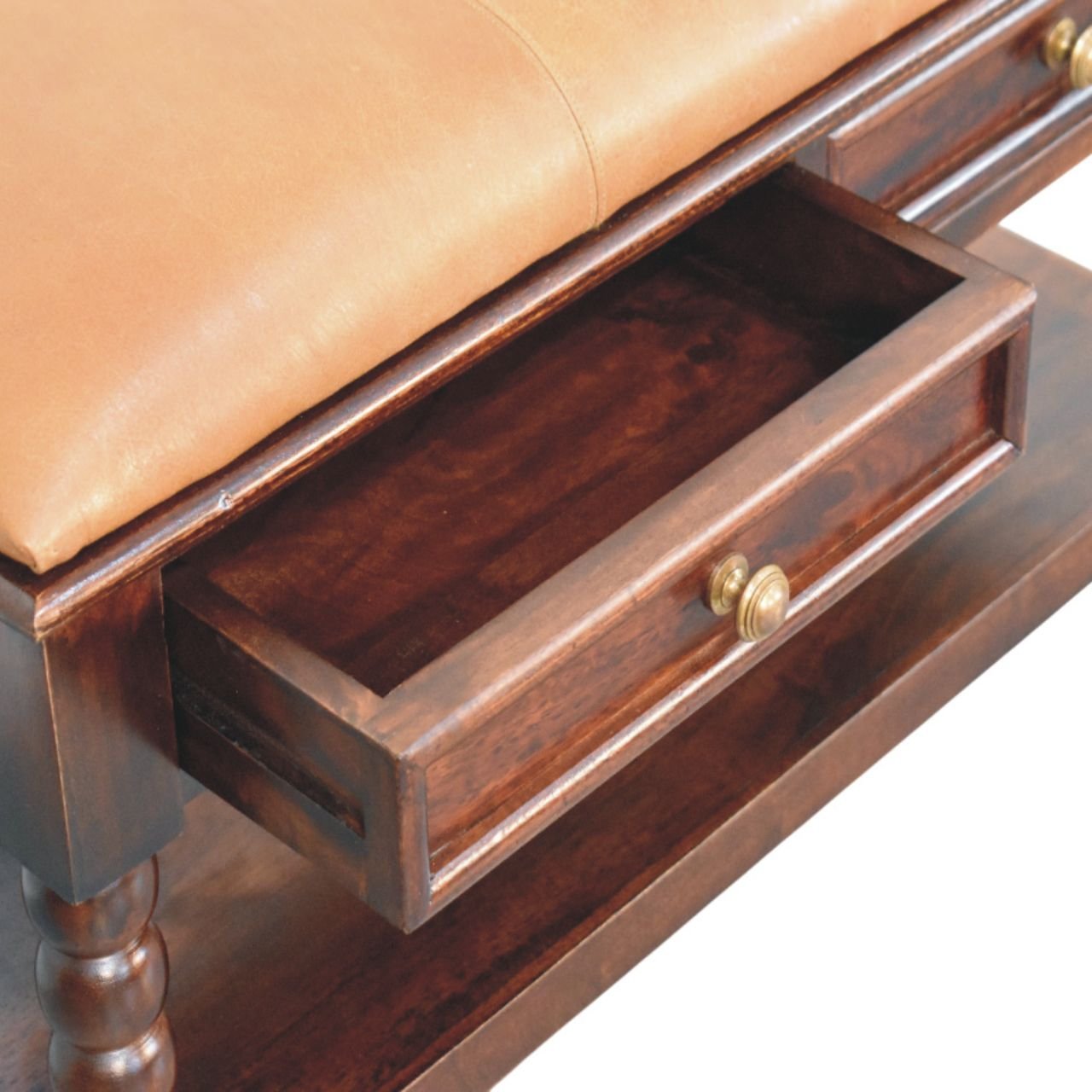 Ławka z litego drewna mango – 90 cm — model IN4128 - Image 5