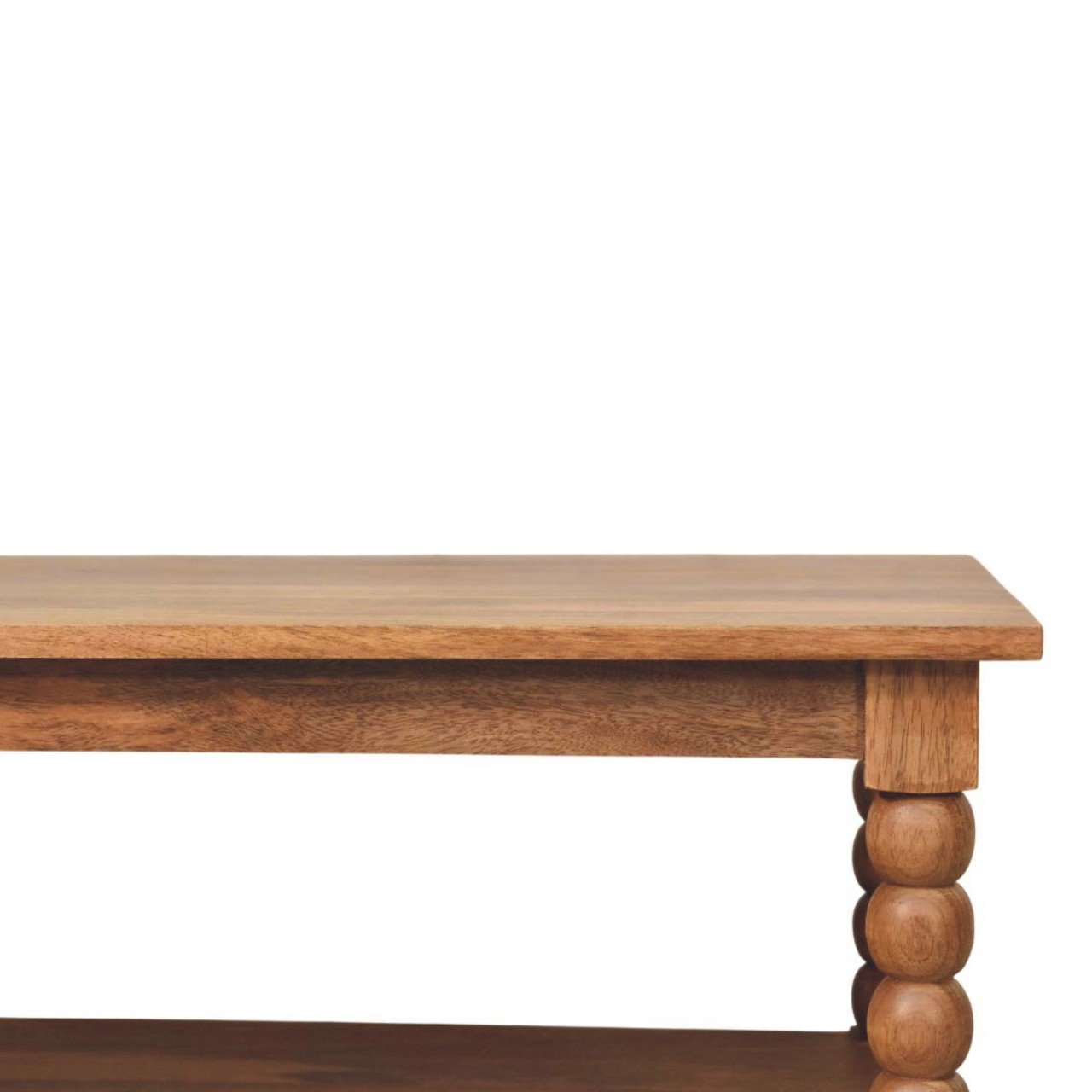 Stolik kawowy z litego drewna mango – naturalny, 110 cm - Image 3