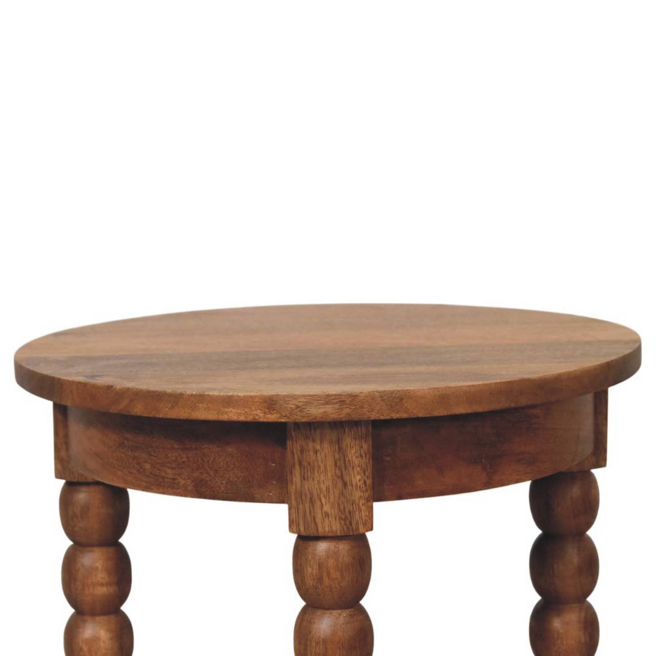 Stolik kawowy z litego drewna mango – naturalny, 45 cm — model IN4140 - obrazek 4