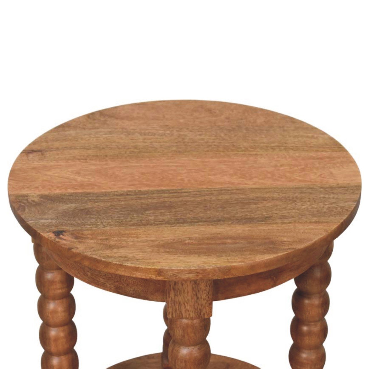 Stolik kawowy z litego drewna mango – naturalny, 45 cm — model IN4140 - obrazek 5