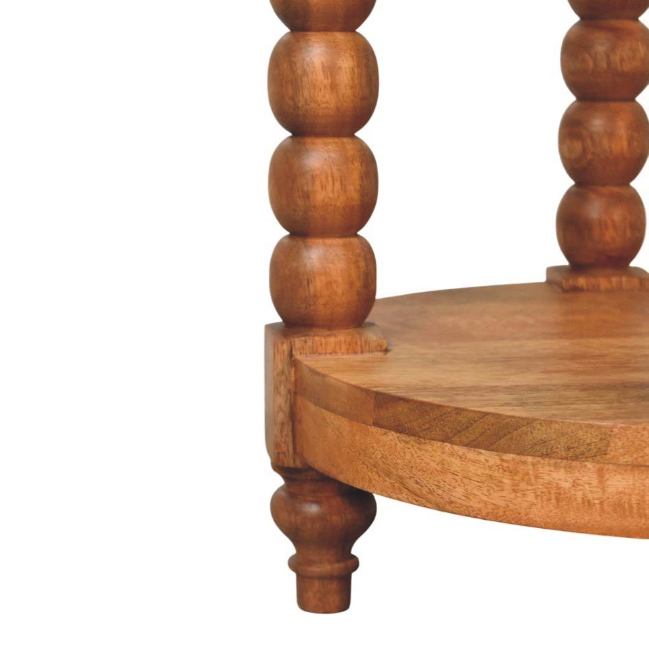 Stolik kawowy z litego drewna mango – naturalny, 45 cm — model IN4140 - obrazek 6