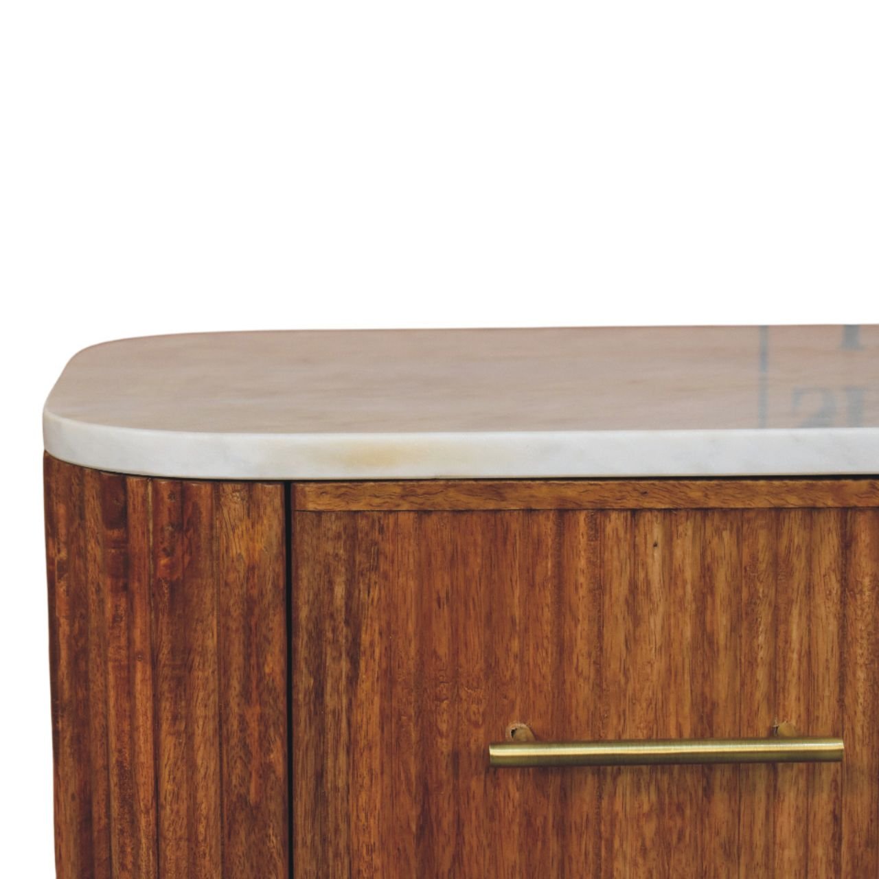 Szafka nocna z litego drewna mango – naturalna, 45 cm — model IN4187 - obrazek 3