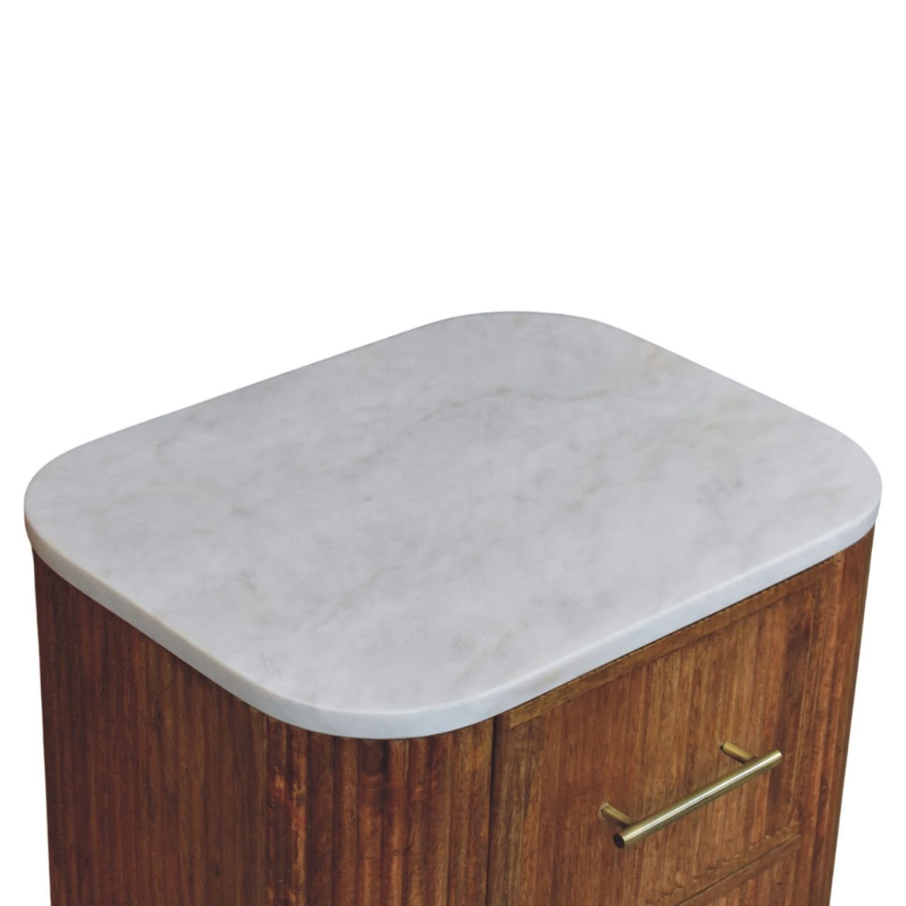 Szafka nocna z litego drewna mango – naturalna, 45 cm — model IN4187 - obrazek 4