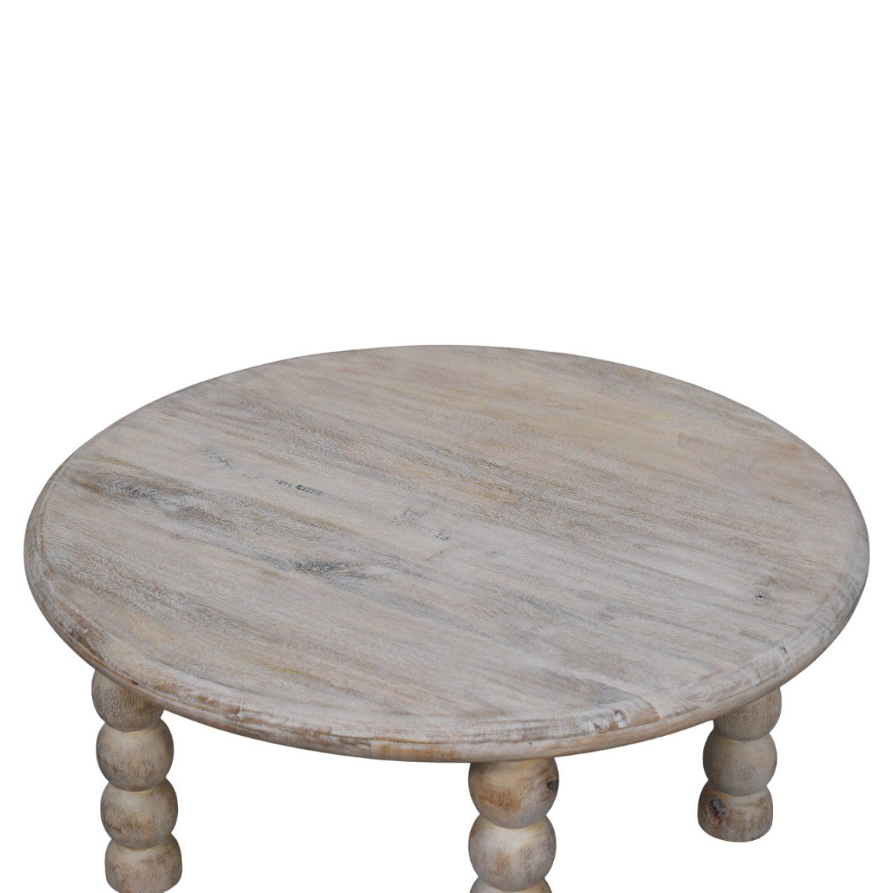 Stolik kawowy z litego drewna mango – naturalny, 80 cm — model IN4190 - obrazek 3