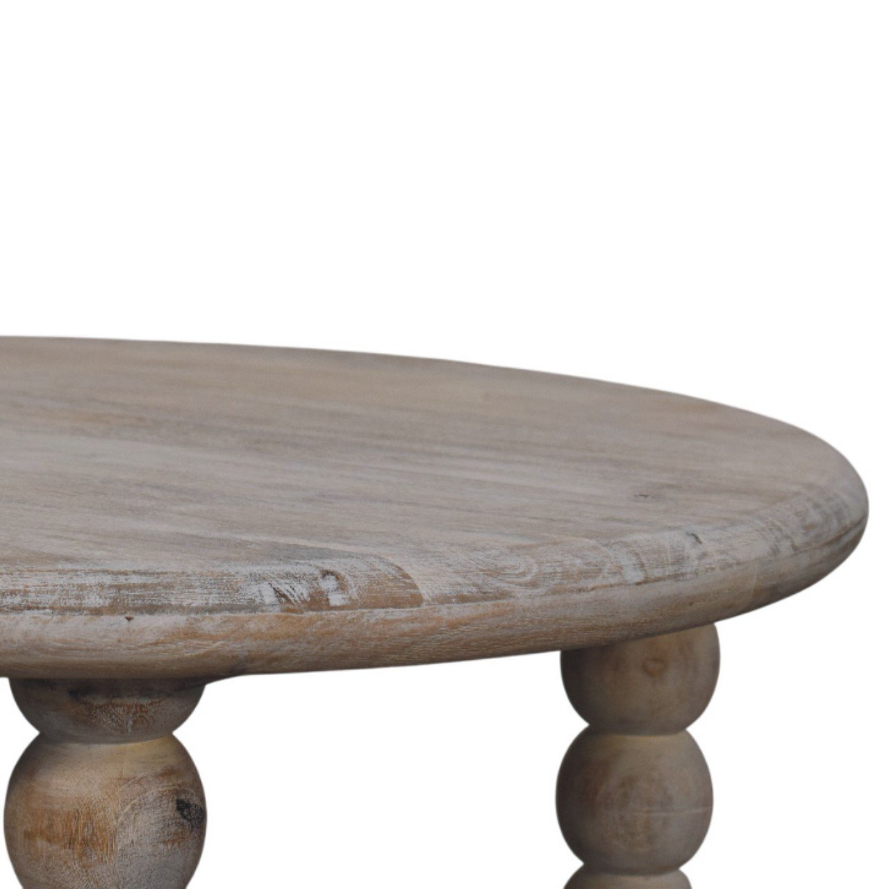 Stolik kawowy z litego drewna mango – naturalny, 80 cm — model IN4190 - obrazek 5