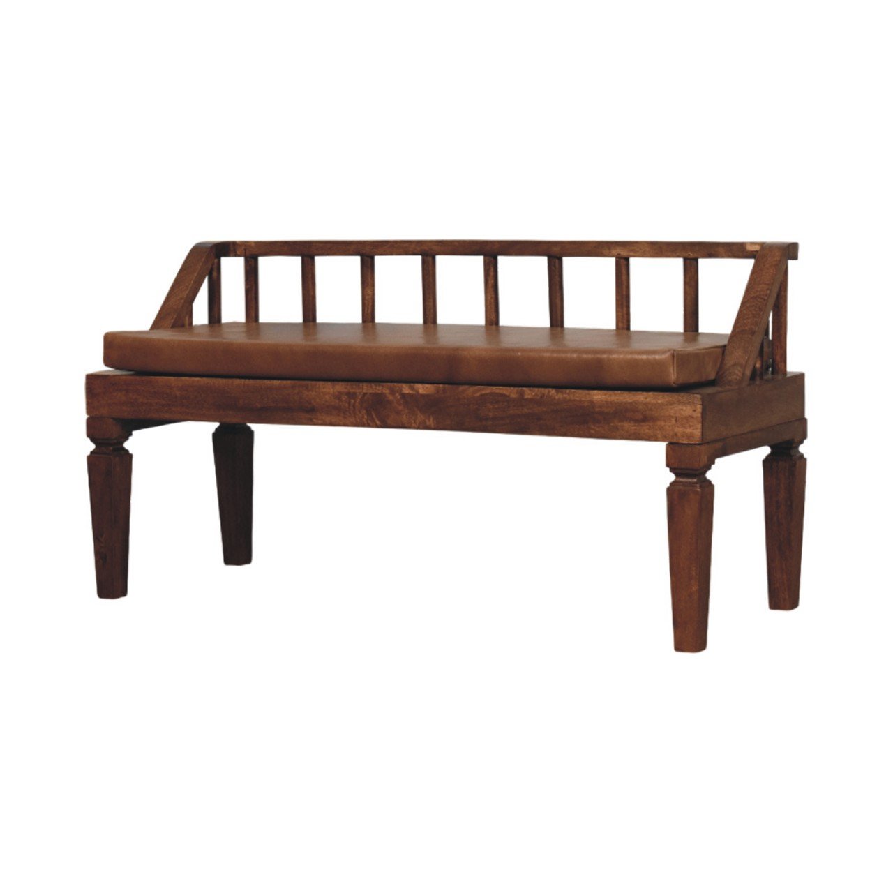Ławka z litego drewna mango – naturalna, 110 cm — model IN4191