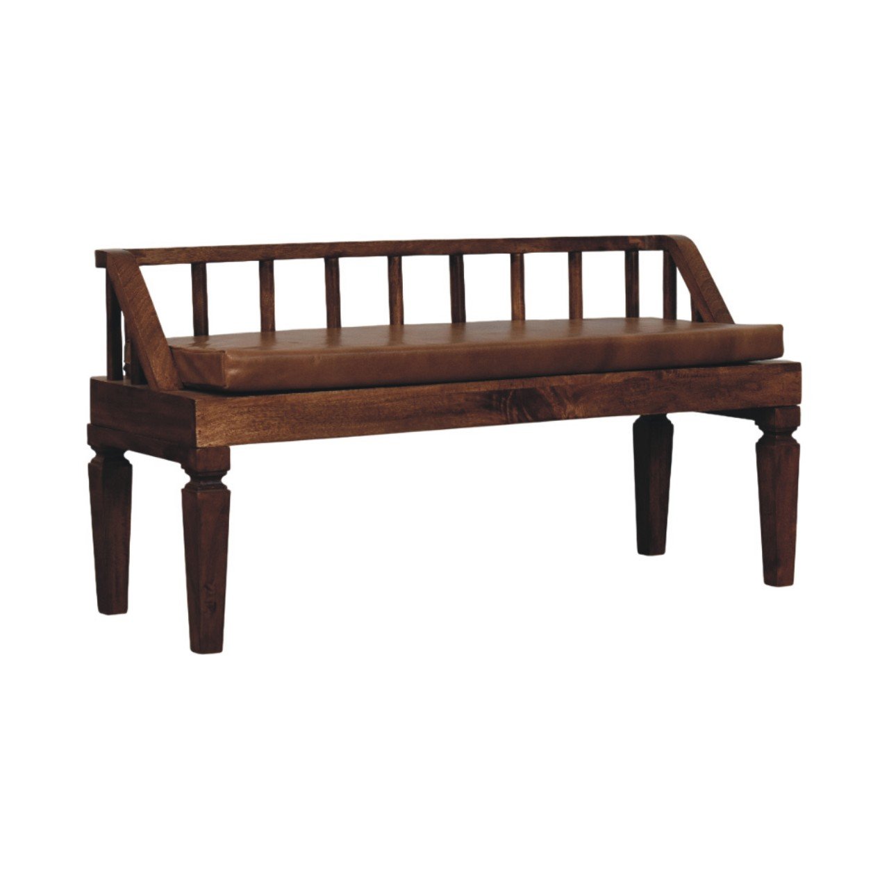Ławka z litego drewna mango – naturalna, 110 cm — model IN4191 - obrazek 2
