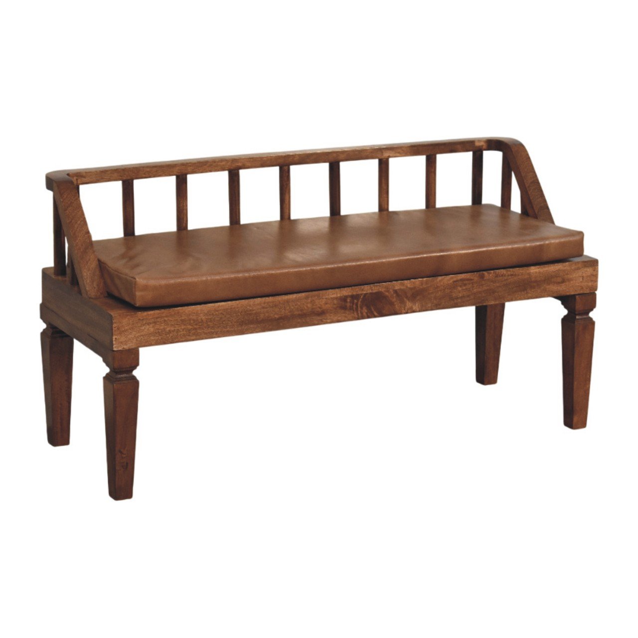 Ławka z litego drewna mango – naturalna, 110 cm — model IN4191 - obrazek 6