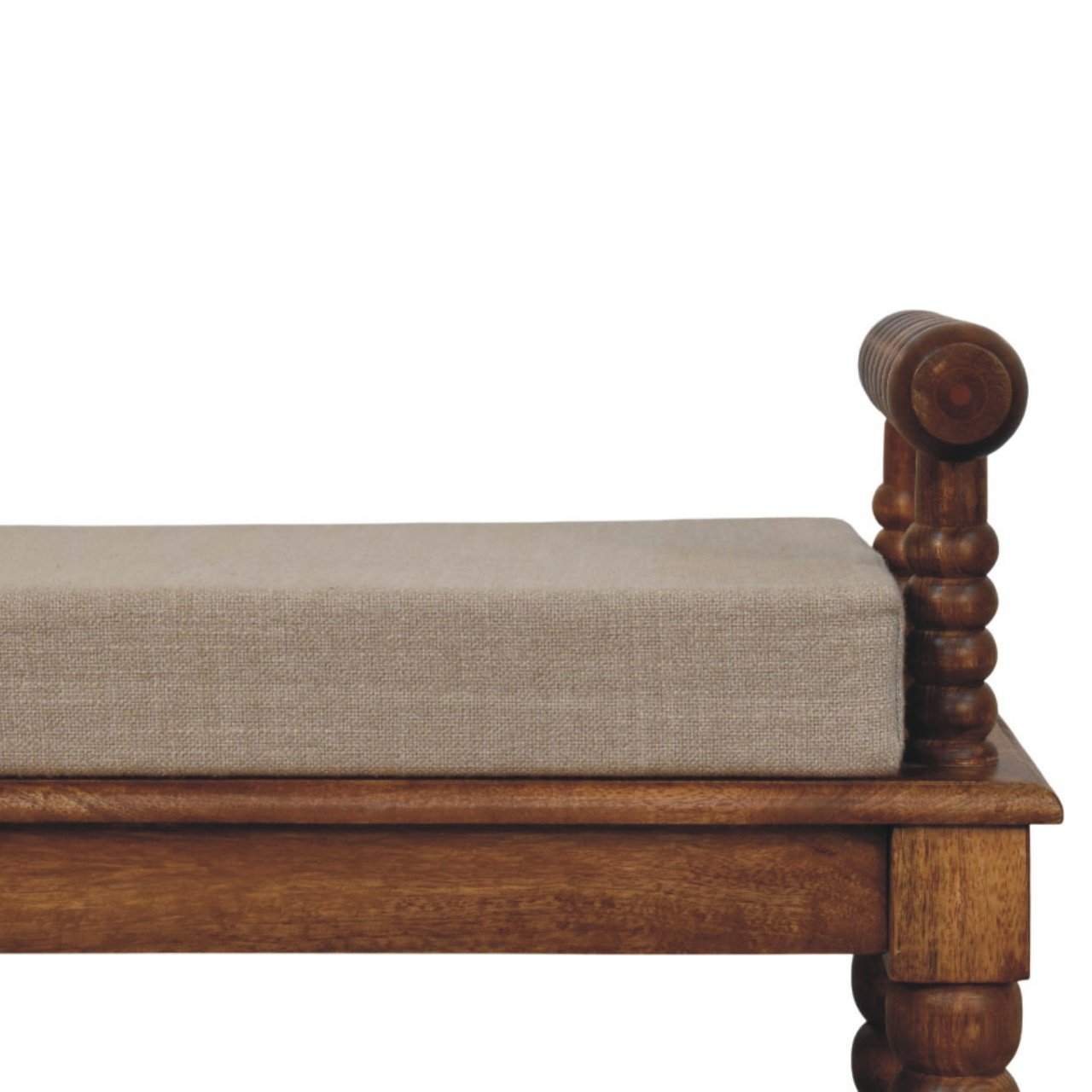 Ławka z litego drewna mango – naturalna, 100 cm - Image 3
