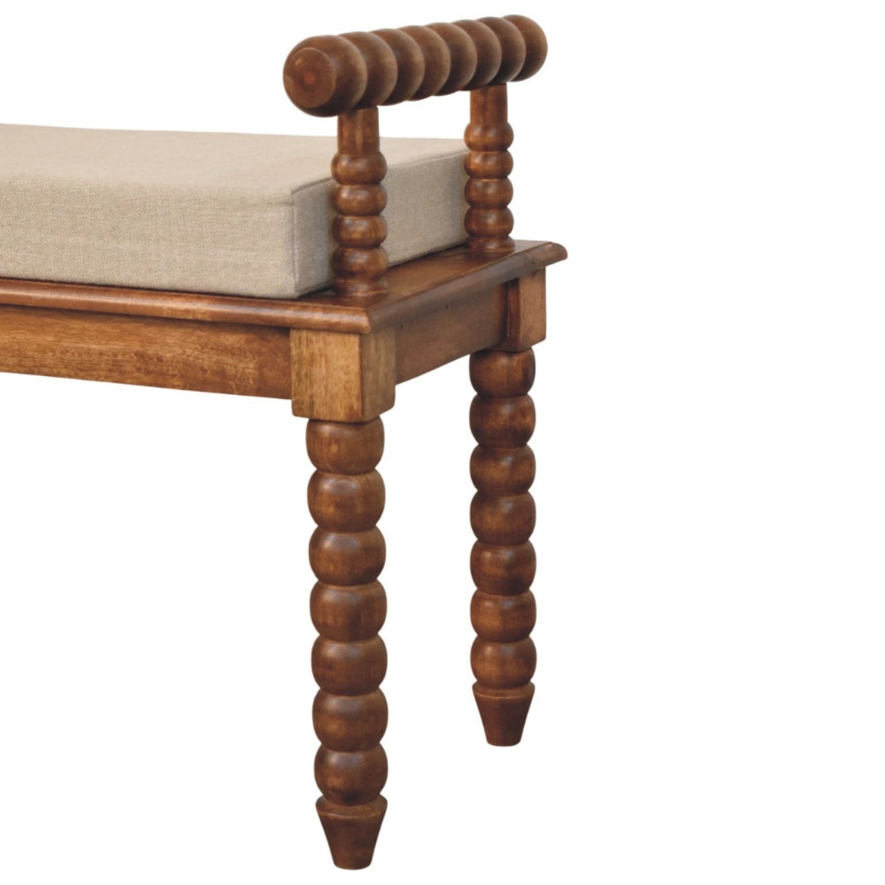 Ławka z litego drewna mango – naturalna, 100 cm - Image 6