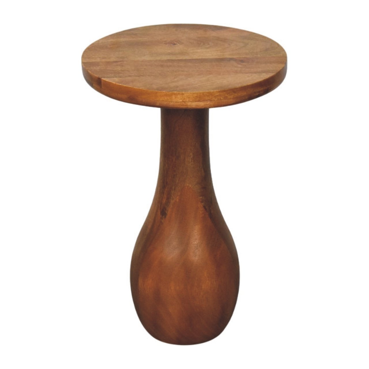 Stolik kawowy z litego drewna mango – naturalny, 35 cm - obrazek 2
