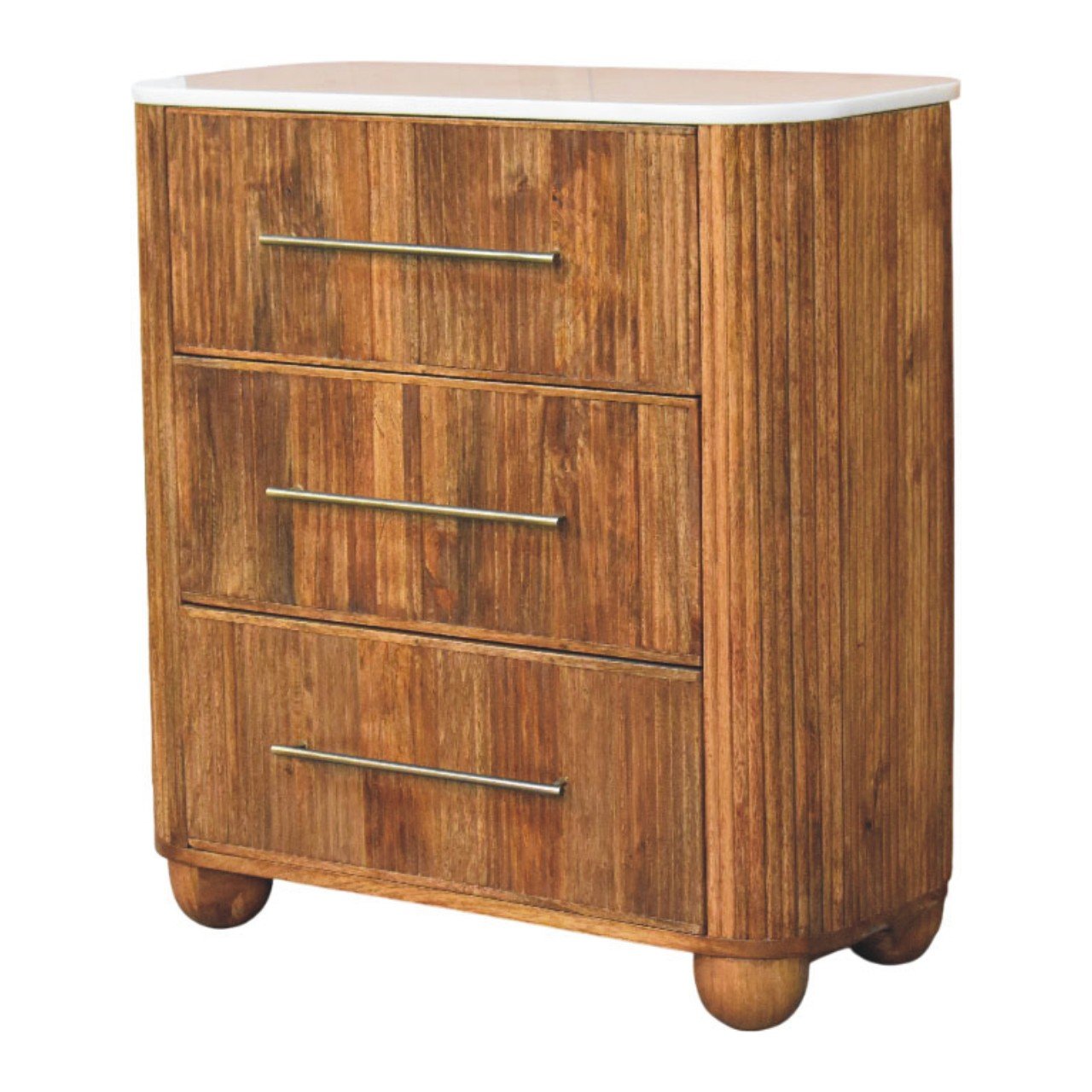 Komoda z litego drewna mango – jasna, 74 cm