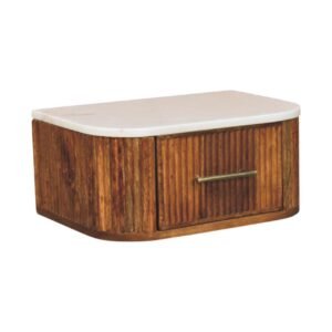 Szafka nocna z litego drewna mango – jasna, 44 cm — model IN4214