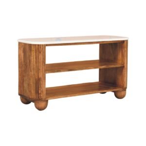 Ławka z litego drewna mango – jasna, 90 cm — model IN4215