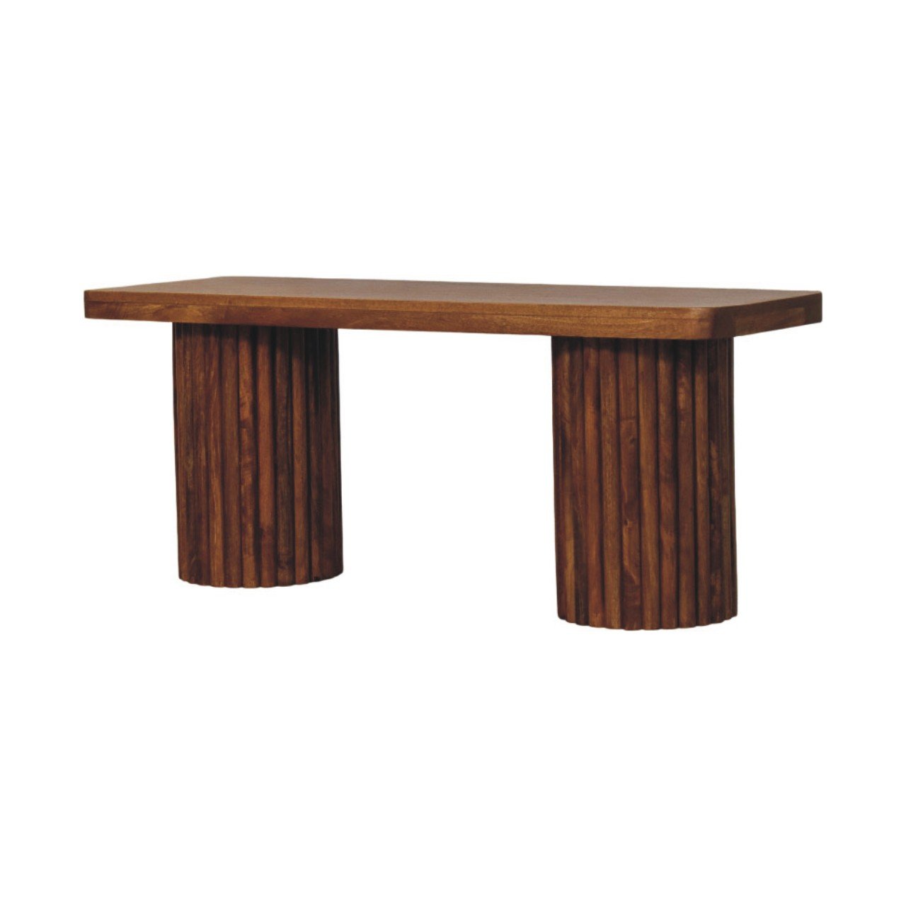 Ławka z litego drewna mango – naturalna, 110 cm — model IN4218 - Image 2