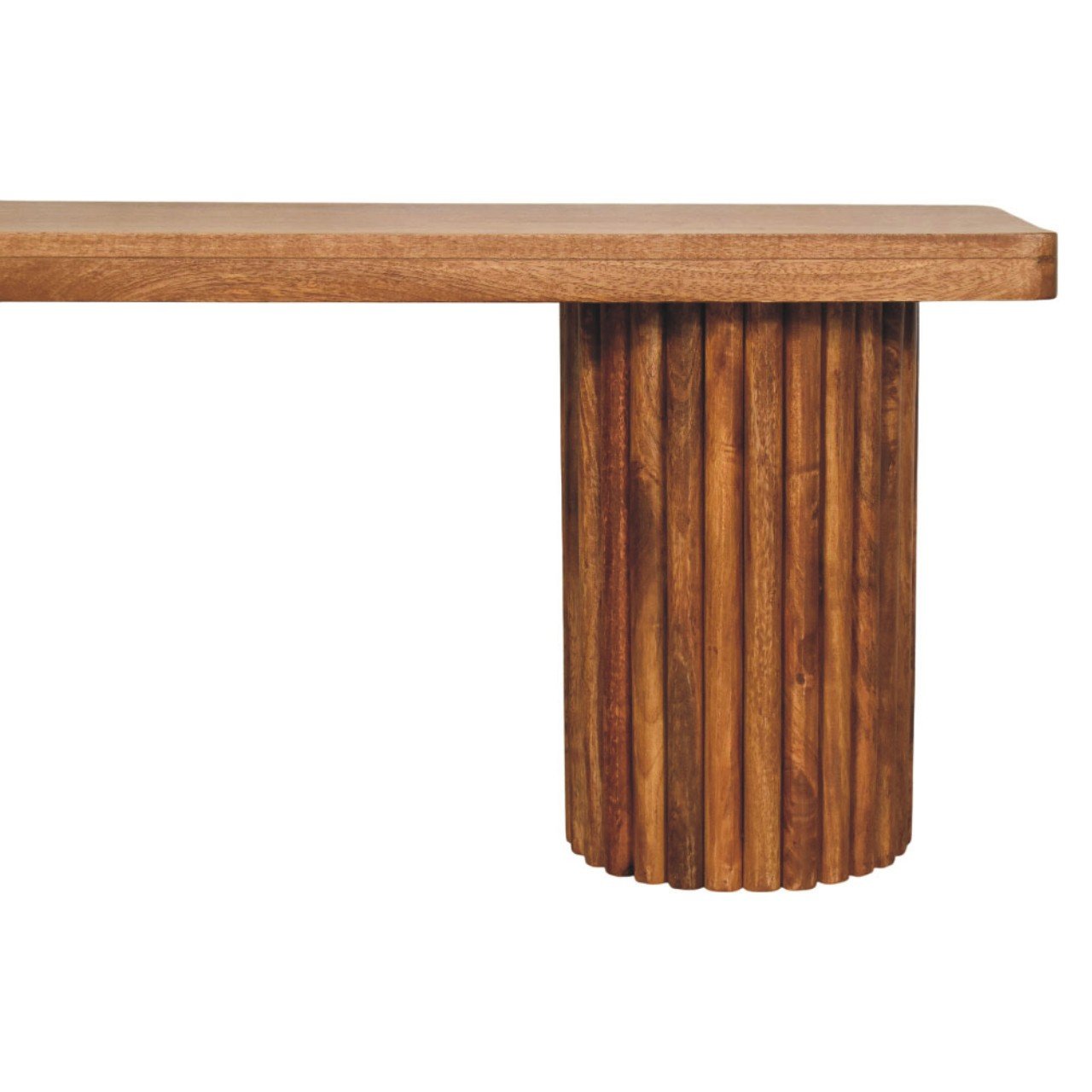 Ławka z litego drewna mango – naturalna, 110 cm — model IN4218 - Image 3