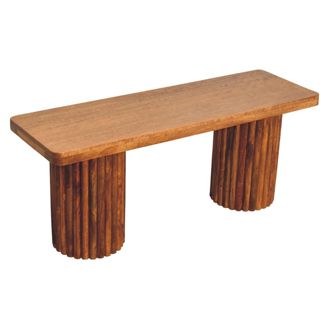 Ławka z litego drewna mango – naturalna, 110 cm — model IN4218 - Image 4