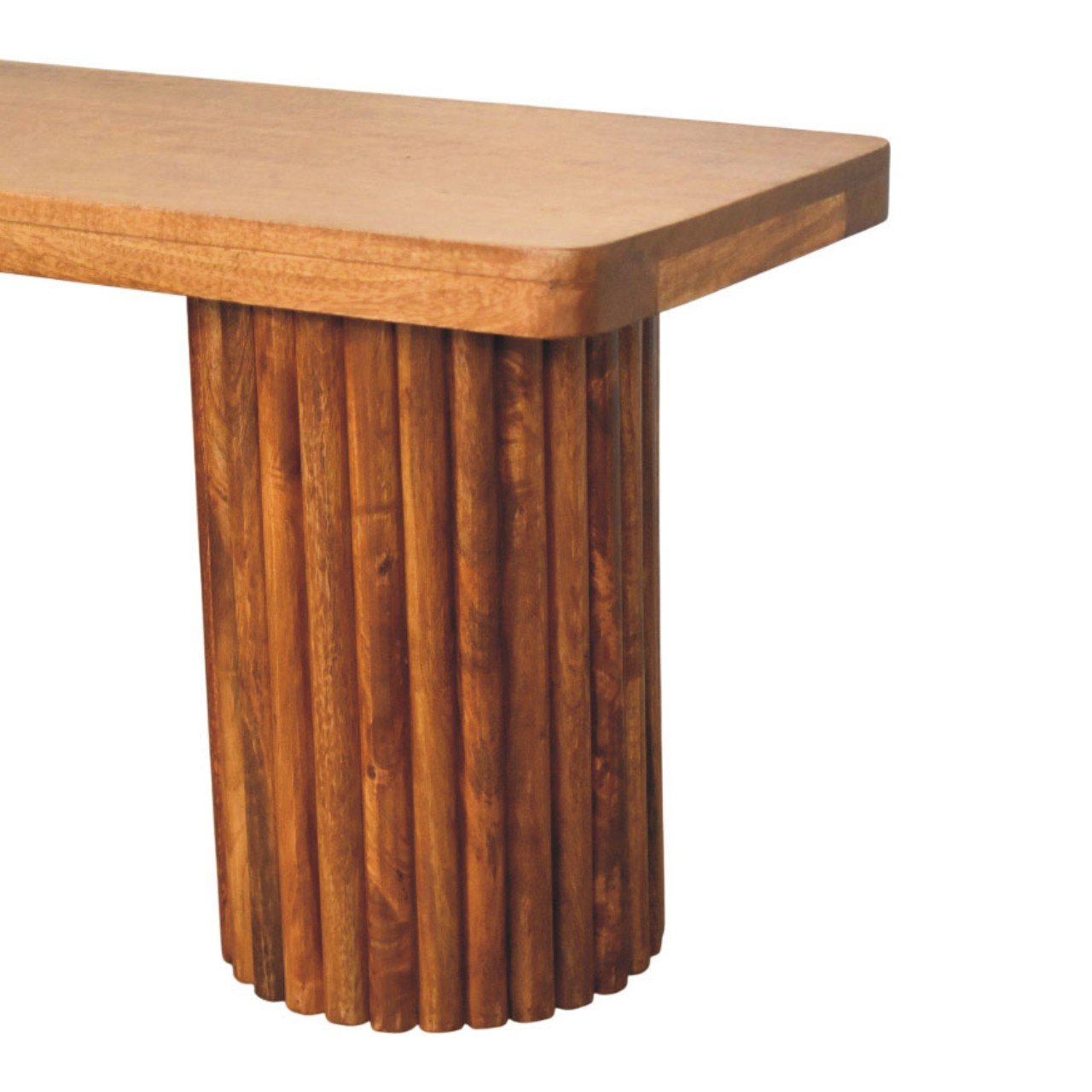 Ławka z litego drewna mango – naturalna, 110 cm — model IN4218 - Image 6
