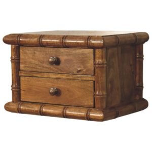 Szafka nocna z litego drewna mango – naturalna, 44 cm — model IN4326