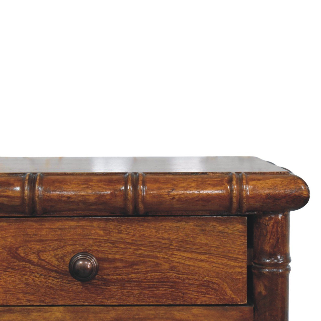 Szafka nocna z litego drewna mango – kasztanowa, 44 cm — model IN4327 - Image 3