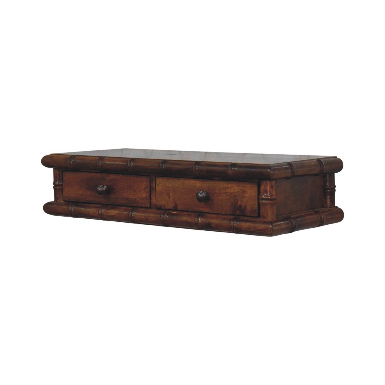 Stół z litego drewna mango – kasztanowy, 80 cm — model IN4329 - obrazek 2