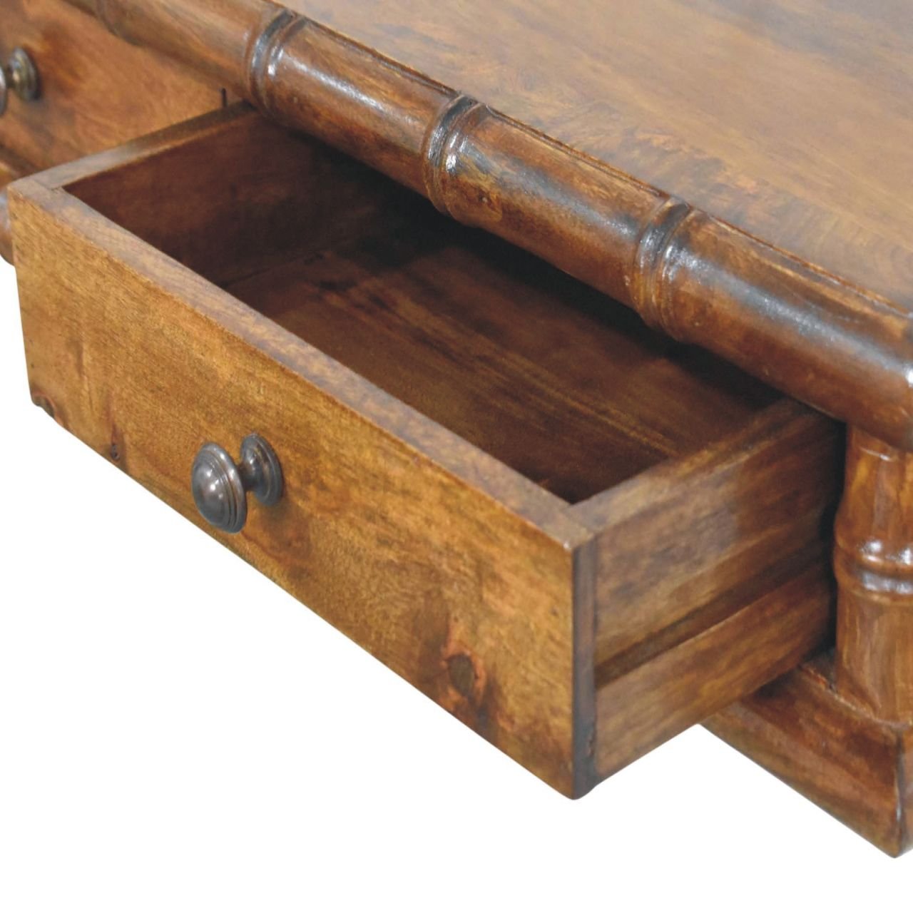 Stół z litego drewna mango – kasztanowy, 80 cm — model IN4329 - obrazek 5