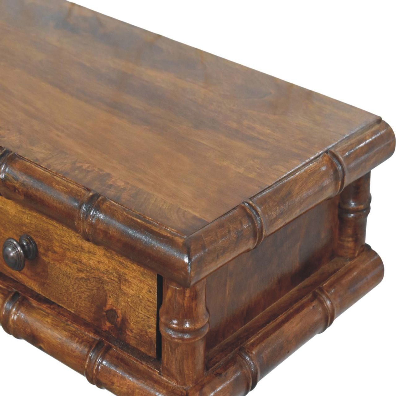 Stół z litego drewna mango – kasztanowy, 80 cm — model IN4329 - obrazek 4