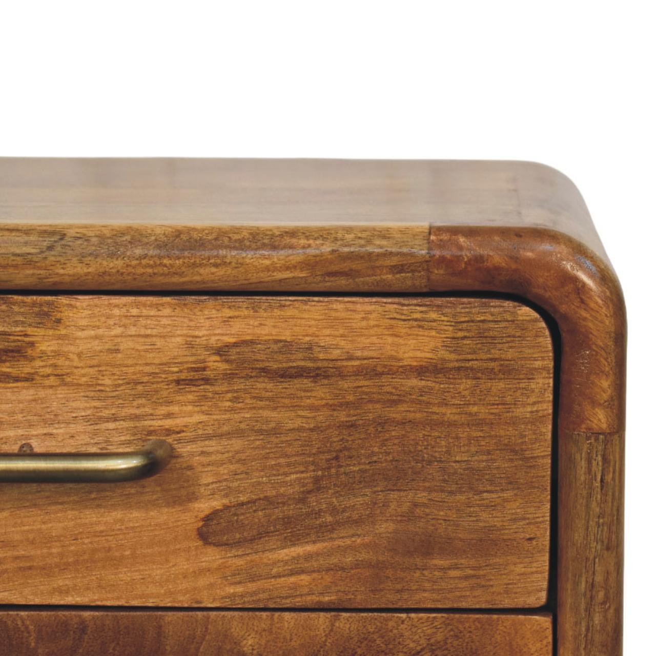 Szafka nocna z litego drewna mango – naturalna, 45 cm — model IN4365 - obrazek 3