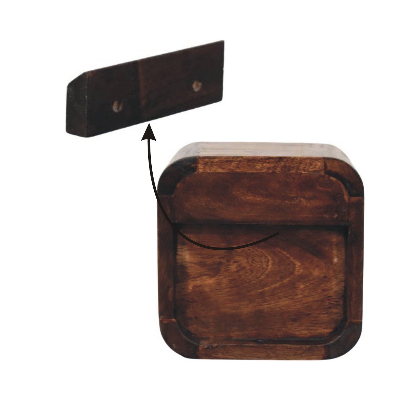 Szafka nocna Artisan IN4370 – lite drewno mango, wykończenie orzechowe - Image 8