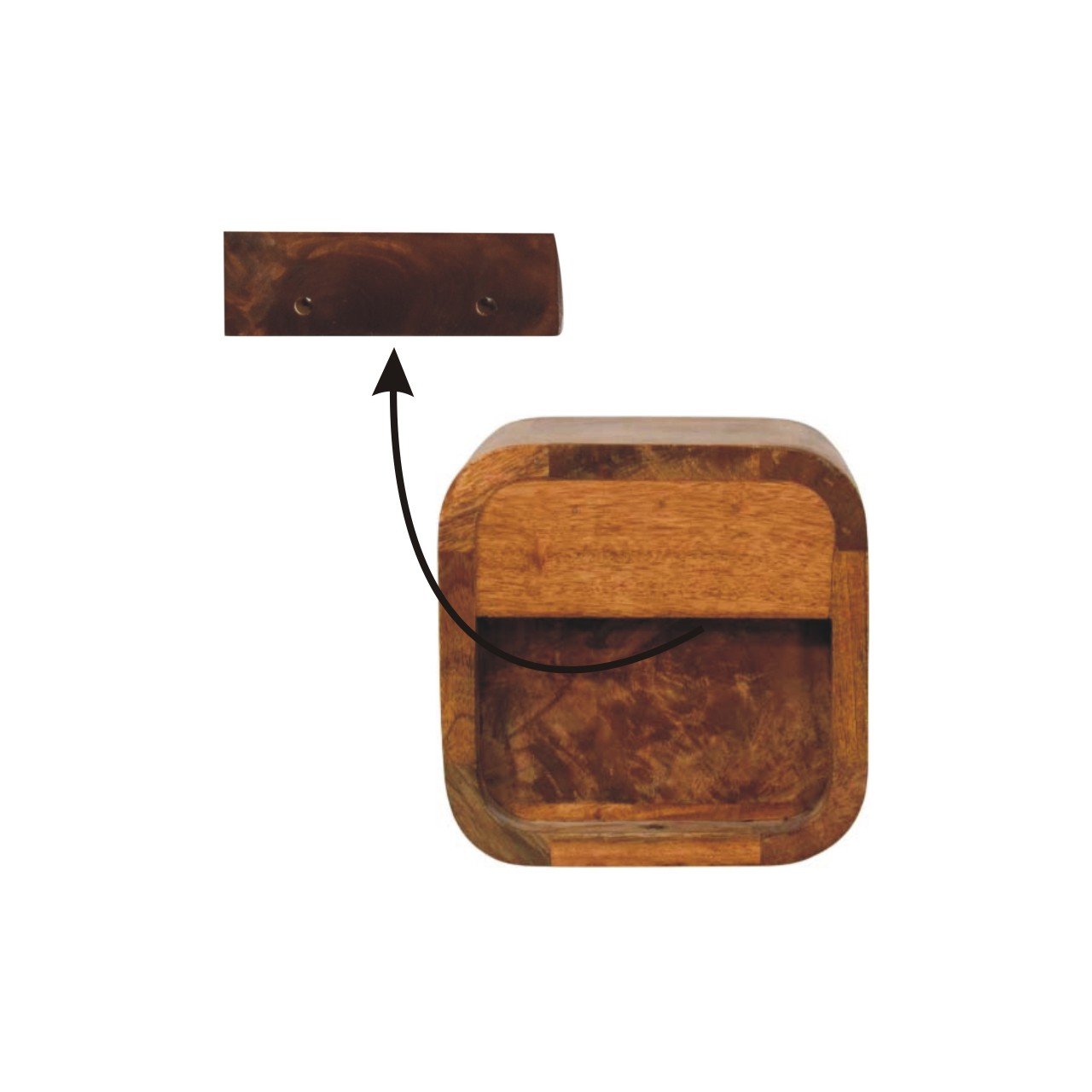 Szafka nocna Artisan IN4371 – lite drewno mango, wykończenie naturalne - Image 8