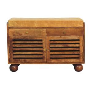 Ławka z litego drewna mango – naturalna, 85 cm