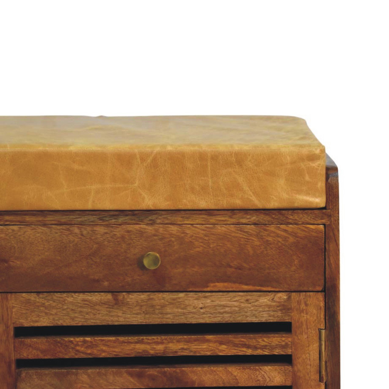 Ławka z litego drewna mango – naturalna, 85 cm - obrazek 4