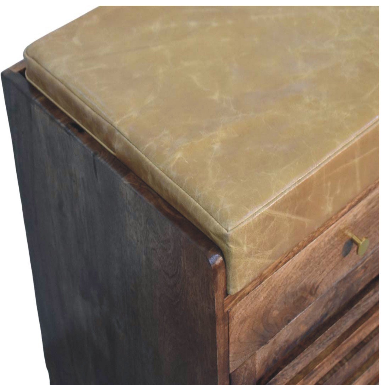 Ławka z litego drewna mango – naturalna, 85 cm - obrazek 5