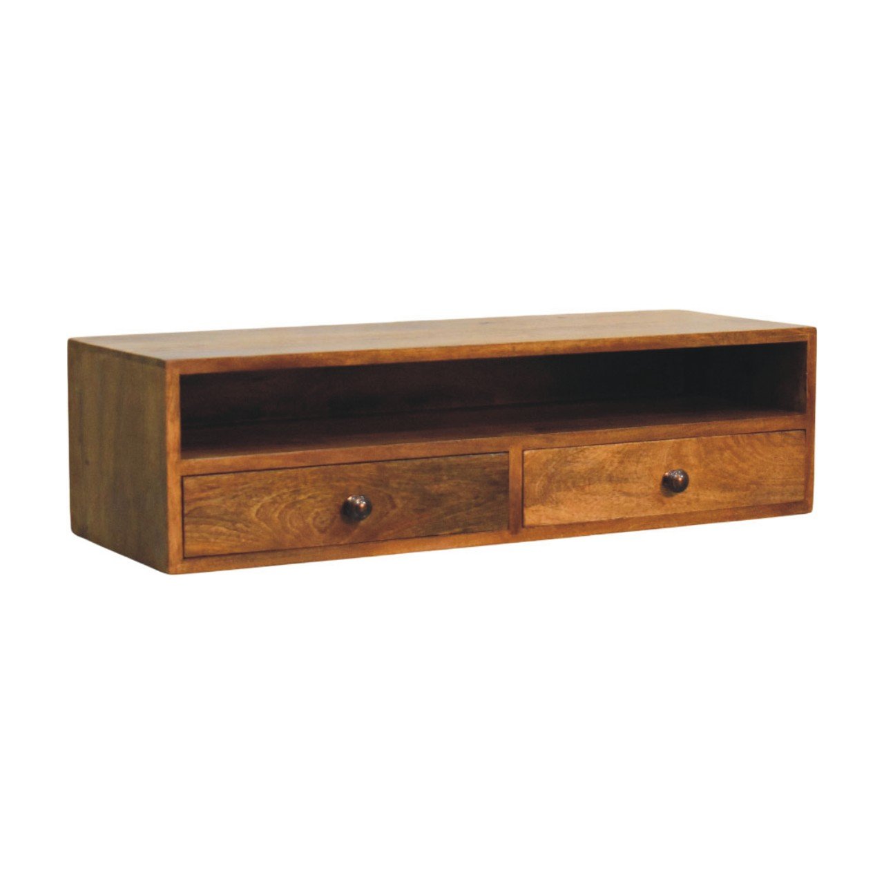 Szafka RTV z litego drewna mango – naturalna, 88 cm - Image 2
