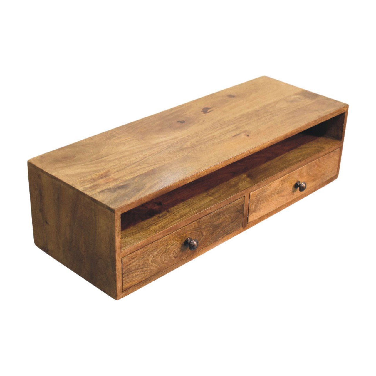 Szafka RTV z litego drewna mango – naturalna, 88 cm - Image 3