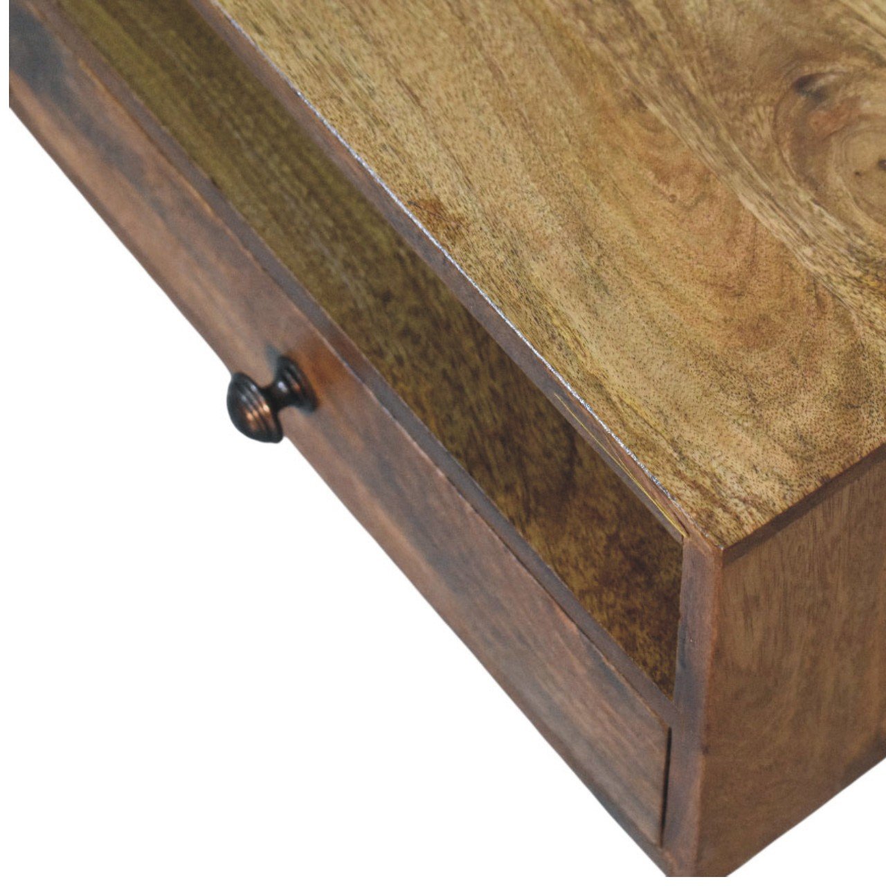 Szafka RTV z litego drewna mango – naturalna, 88 cm - Image 4