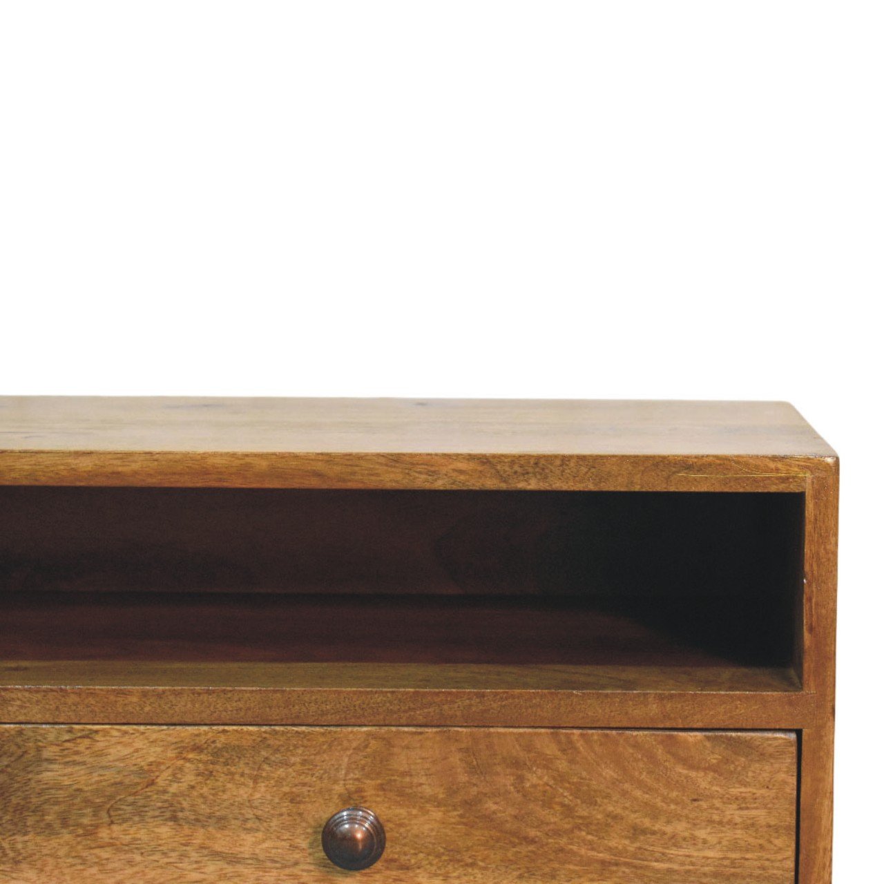 Szafka RTV z litego drewna mango – naturalna, 88 cm - Image 6